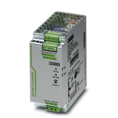 Phoenix Contact Switching Power Supply; QUINT-PS/ 1AC/48DC/ 5; 48VDC OUT; 5A; 85-264VAC / 90-350VDC IN; Single Phase; DIN Rail Mount; Metal Frame